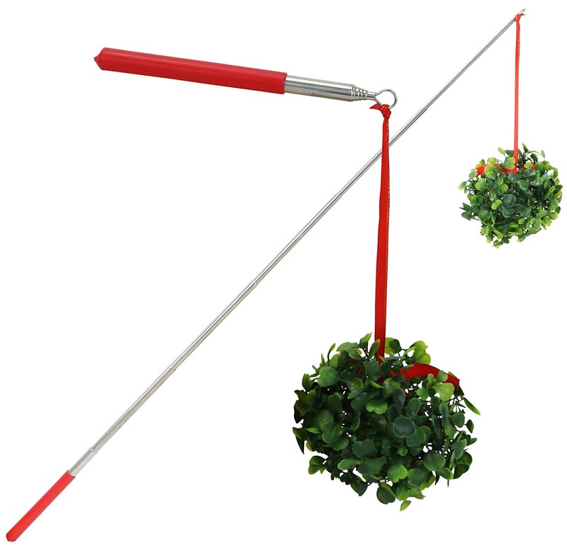 Iconikal 2-Pack Extendable Mistletoe-On-A-Stick - Funny Christmas Gag Gift Photo Booth Prop Holiday Joke - Image 1